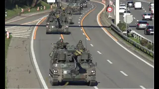 4) Panzerverschiebung Panzerkolonne auf Autobahn A1 - M113 / M109 / M548 Armored column on  highway