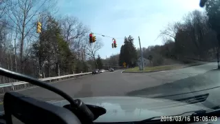 Idiot uses left turn lane to go straight