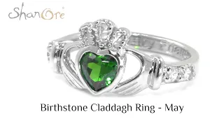 Shanore Birthstone  Claddagh Ring May Shanore