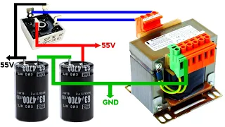 55 0 55 का Power Supply बनाना सीखें  || 3510 Rectifare And 4700uf,63V || You Like Electronic