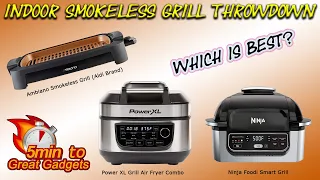 Indoor Smokeless Grill Throwdown - Ambiano Smokeless Grill, Power XL Combo Grill, Ninja Foodi Grill