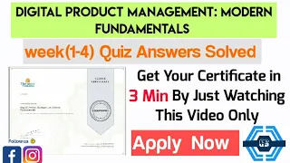 Digital Product Management Modern Fundamentals - Coursera, all week(1-4) quiz answers solved.