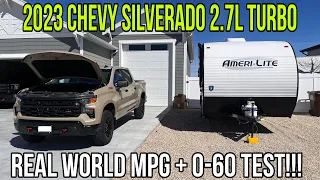 2023 Chevy Silverado Trail Boss 2.7L Turbo Real World MPG + Timed 0-60 And 1/4 Mile Acceleration!