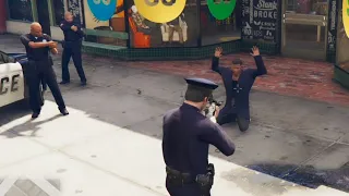 GTA V : franklin arrested by michael cop for bank robbery Playing GTA 5 As A Police Officer in GTA 5