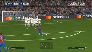 PES 2017 | Barcelona vs PSG | Full Match & Neymar Free Kick Goal | UEFA Champions League