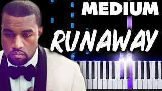 Kanye West - Runaway ft. Pusha T - Piano Tutorial (MEDIUM)