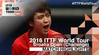 2016 Croatia Open Highlights: Chuang Chih-Yuan vs Jung Youngsik (1/2)