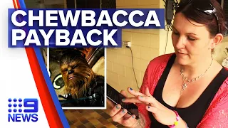 Ex-boyfriend posts woman’s number as Chewbacca roaring competition | 9 News Australia