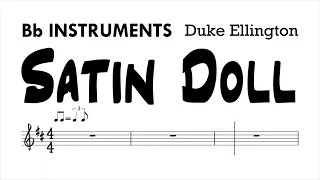 SATIN DOLL Bb Instruments Sheet Music Backing Track Play Along Partitura