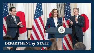 Secretary Blinken and Vice President Harris deliver remarks at a State luncheon