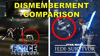 Star Wars Jedi Survivor DISMEMBERMENT vs The Force Unleashed 2 DISMEMBERMENT comparison. #starwars