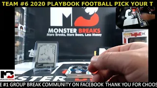 2020 PLAYBOOK FOOTBALL 8 BOX CASE BREAK - PICK YOUR TEAM #6