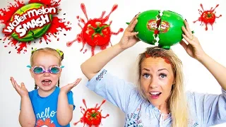 Watermelon Smash Challenge | Gaby and Alex
