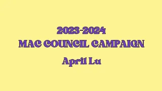 April Lu | 2023-2024 MAC Council Campaign (Grade 10)