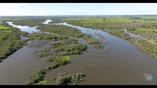 Video aéreo en Paso Pereira, R6, río Negro, departamentos de Cerro Largo y Tacuarembó M3 12893 911