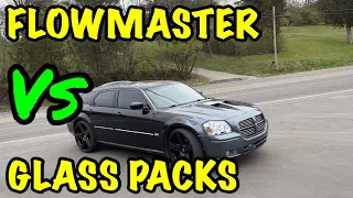 Dodge Magnum RT 5.7L HEMI: FLOWMASTER SUPER 10 Vs GLASS PACKS!