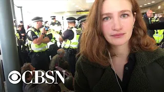 Climate-change protesters block entrance to London City Airport