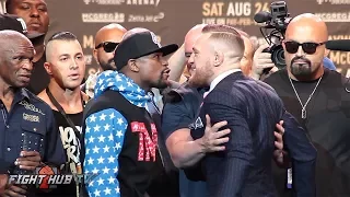 FLOYD MAYWEATHER VS CONOR MCGREGOR - FULL LOS ANGELES PRESS CONFERENCE VIDEO & FACE OFF