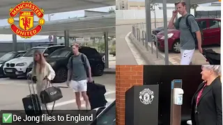 Frenkie De Jong flies to England after Antony signs for Manchester United 🔥,Man United transfer news