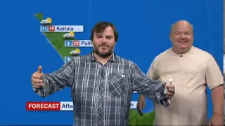 Jack Black and Kyle Gass present the weather forecast