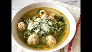 Minestrone with Turkey Meatballs Recipe // Healthy and Filling Soup Recipe // High Protein Soup