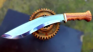 Forging a KUKRI knife Out of Rusted IRON GEAR