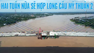 Hai tuần nữa sẽ hợp long cầu Mỹ Thuận 2