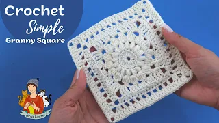 Crochet Simple Granny Square You Can Use Anywhere / Beginner Friendly Tutorial