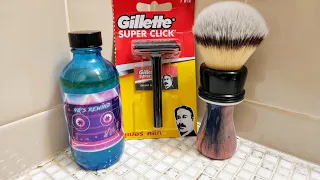 Giving the Gillette Super Click Safety Razor a go. ~ Sawdust Creations Shave Brush