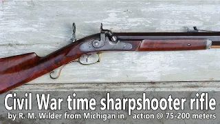 Shooting the original American percussion sharpshooter rifle 75-200m