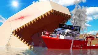 LEGO SEA MONSTER SINKS SHIPS MOVIE! (Brick Rigs RP)