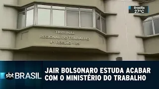 Presidente Jair Bolsonaro estuda acabar com a Justiça do Trabalho | SBT Brasil (04/01/18)