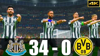 FC 24 | RONALDO, MESSI, NEYMAR, MBAPPÉ, HAALAND, ALL STARS | NEWCASTLE 34 - 0 DORTMUND | UCL FINAL