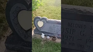 heart shaped style gravestone in cemetery