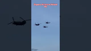 AH-64D & H225M Helicopters in Airshow on National Day in Singapore #fighteraircraft #shortsvideo