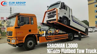 Testing Job-SHACMAN L3000 4X2 10Tons Slide Down Platform Rollback Flatbed Tow Truck for Road Rescue