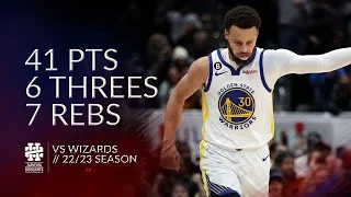 Stephen Curry 41 pts 6 threes 7 rebs vs Wizards 22/23 season