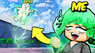 BULLYING my LITTLE SISTER as TATSUMAKI in The Strongest Battlegrounds!