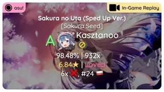 osu! | Kasztanoo | Hana - Sakura no Uta (Sped Up Ver.) [Sakura Seed] | 6x ❌