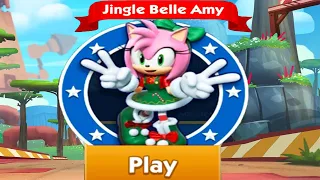 Sonic Dash - Jingle Belle Amy Unlocked with Full UPGRADE - All 32 Characters Unlocked