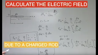 Calculating the electric field due to a charged rod with integration