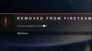 I got kicked for using a Warmind Cell build :(