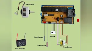 air conditioner wiring diagram | split ac universal pcb connection