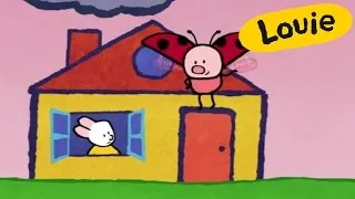 Cartoon for kids - Louie draw me a House HD | Learn to draw