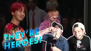 GUYS REACT TO 'Flinch w/ BTS' ( The Late Late Show with James Corden)