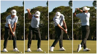 Collin Morikawa Iron Swing Super Slowmotion - Massive Hip turn!