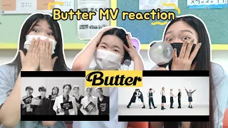 방탄소년단 Butter 뮤직비디오 리액션🥞아미 친구들과 학교에서 같이 리액션🕶K-ARMY• Butter MV reaction / 찐반장