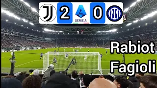 Juventus Inter 2-0 Gol Rabiot Fagioli dalla curva sud Allianz stadium live Reaction