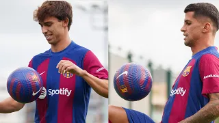 JOAO FÉLIX & JOAO CANCELO FIRST TOUCHES AS A BARÇA PLAYERS IN HIS OFFICIAL PRESENTATION ⚽💙❤️