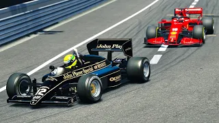 Ferrari F1 2020 vs Lotus F1 1986 Ayrton Senna at Monaco